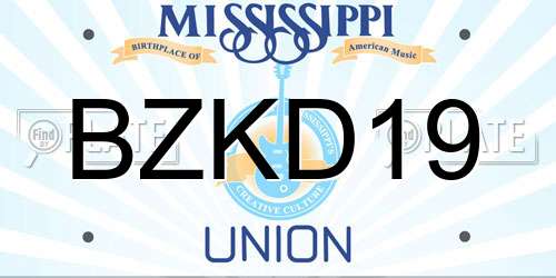 BZKD19 Mississippi License Plate
