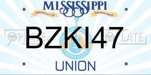 BZKI47 Mississippi License Plate