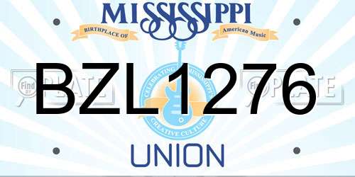 BZL1276 Mississippi License Plate