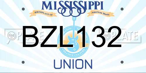 BZL132 Mississippi License Plate