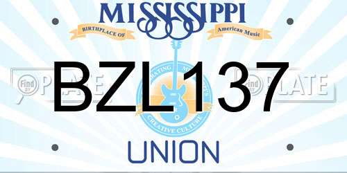 BZL137 Mississippi License Plate
