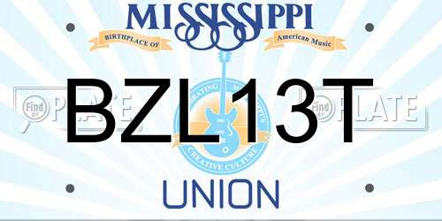 BZL13T Mississippi License Plate