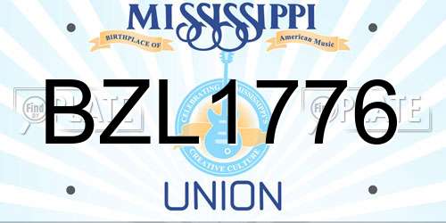 BZL1776 Mississippi License Plate