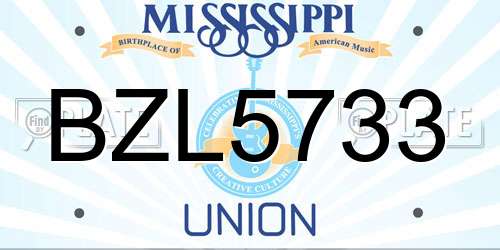 BZL5733 Mississippi License Plate