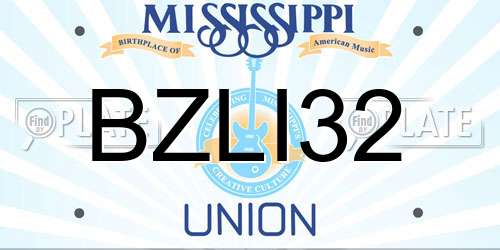 BZLI32 Mississippi License Plate