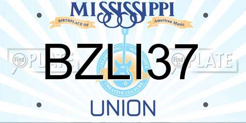 BZLI37 Mississippi License Plate