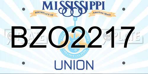 BZO2217 Mississippi License Plate