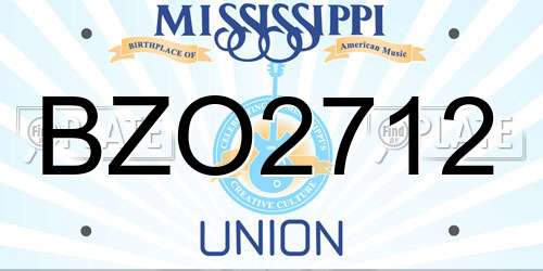 BZO2712 Mississippi License Plate