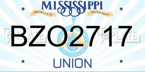 BZO2717 Mississippi License Plate