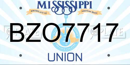 BZO7717 Mississippi License Plate