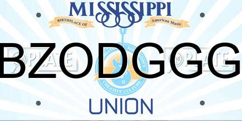 BZODGGG Mississippi License Plate