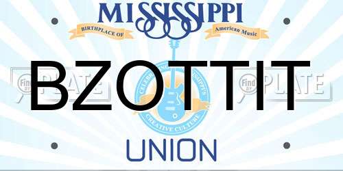 BZOTTIT Mississippi License Plate