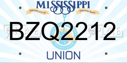 BZQ2212 Mississippi License Plate