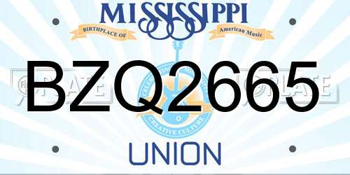 BZQ2665 Mississippi License Plate