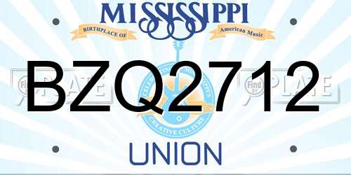 BZQ2712 Mississippi License Plate