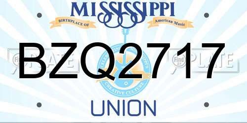 BZQ2717 Mississippi License Plate