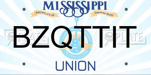 BZQTTIT Mississippi License Plate