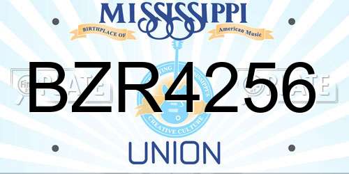 BZR4256 Mississippi License Plate