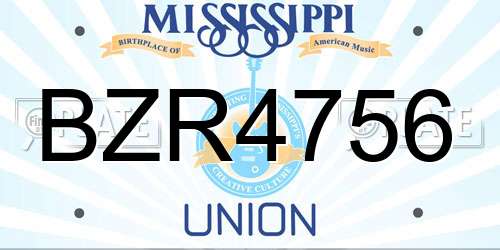 BZR4756 Mississippi License Plate