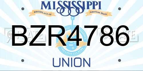 BZR4786 Mississippi License Plate