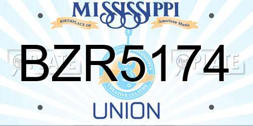 BZR5174 Mississippi License Plate