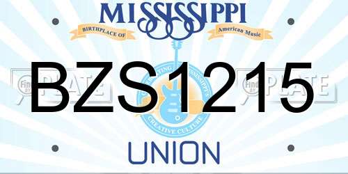 BZS1215 Mississippi License Plate