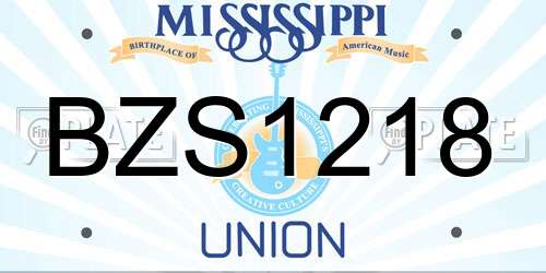 BZS1218 Mississippi License Plate