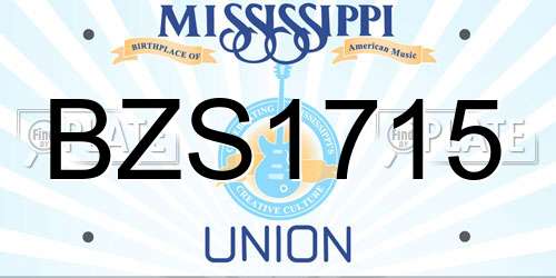 BZS1715 Mississippi License Plate