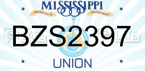 BZS2397 Mississippi License Plate