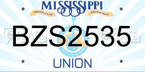 BZS2535 Mississippi License Plate