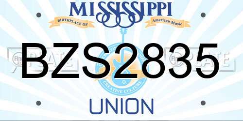 BZS2835 Mississippi License Plate