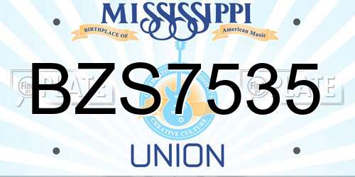 BZS7535 Mississippi License Plate