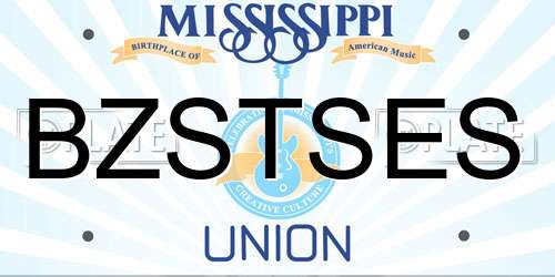 BZSTSES Mississippi License Plate