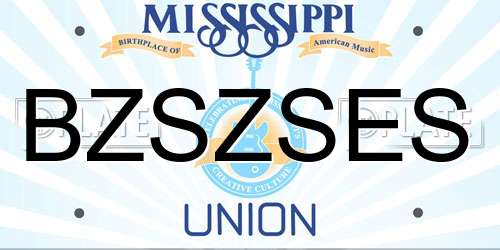 BZSZSES Mississippi License Plate