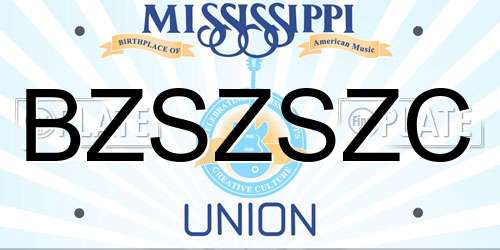 BZSZSZC Mississippi License Plate