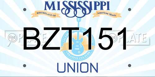 BZT151 Mississippi License Plate
