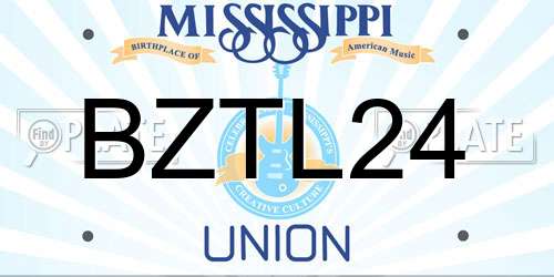 BZTL24 Mississippi License Plate