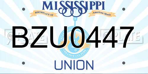 BZU0447 Mississippi License Plate