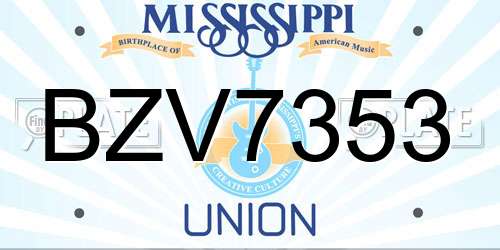 BZV7353 Mississippi License Plate