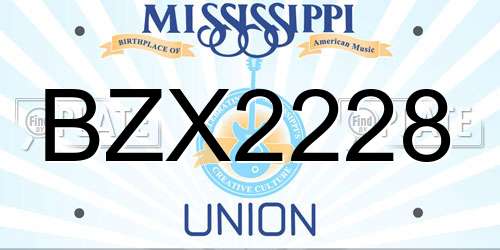 BZX2228 Mississippi License Plate