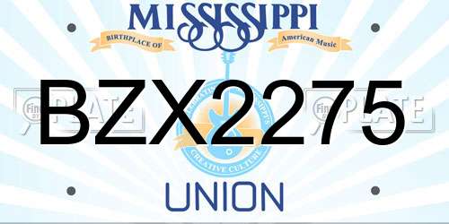 BZX2275 Mississippi License Plate