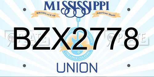 BZX2778 Mississippi License Plate
