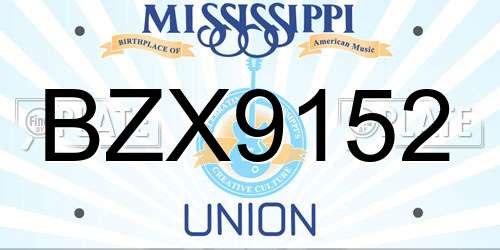 BZX9152 Mississippi License Plate