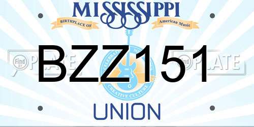 BZZ151 Mississippi License Plate
