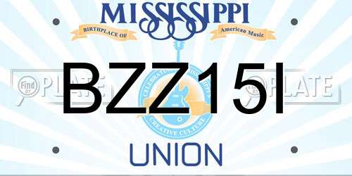 BZZ15I Mississippi License Plate