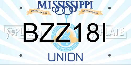 BZZ18I Mississippi License Plate