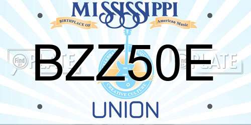 BZZ50E Mississippi License Plate