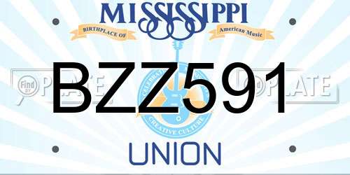 BZZ591 Mississippi License Plate