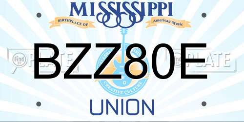 BZZ80E Mississippi License Plate