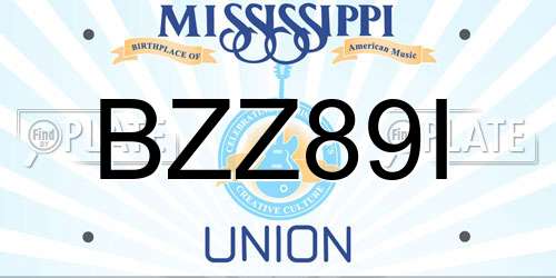 BZZ89I Mississippi License Plate